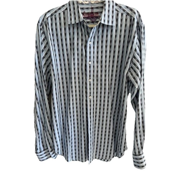 Designer Robert Graham Stunning Men’s Dress Shirt Large - Picture 4 of 15